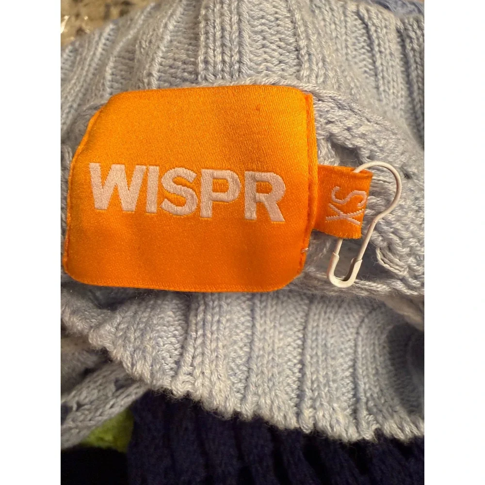 WISPR Silk Blend Pointelle Stripe Sweater XS Coastal Preppy Open Knit Resortwear